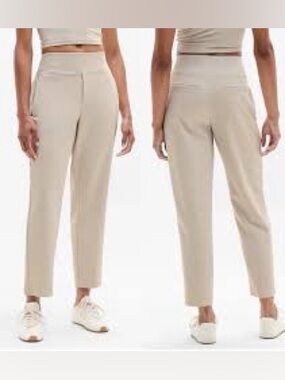 Athleta Endless Pant High Rise Comfy Lightweight Athleisure Beige Color Sz 14/P